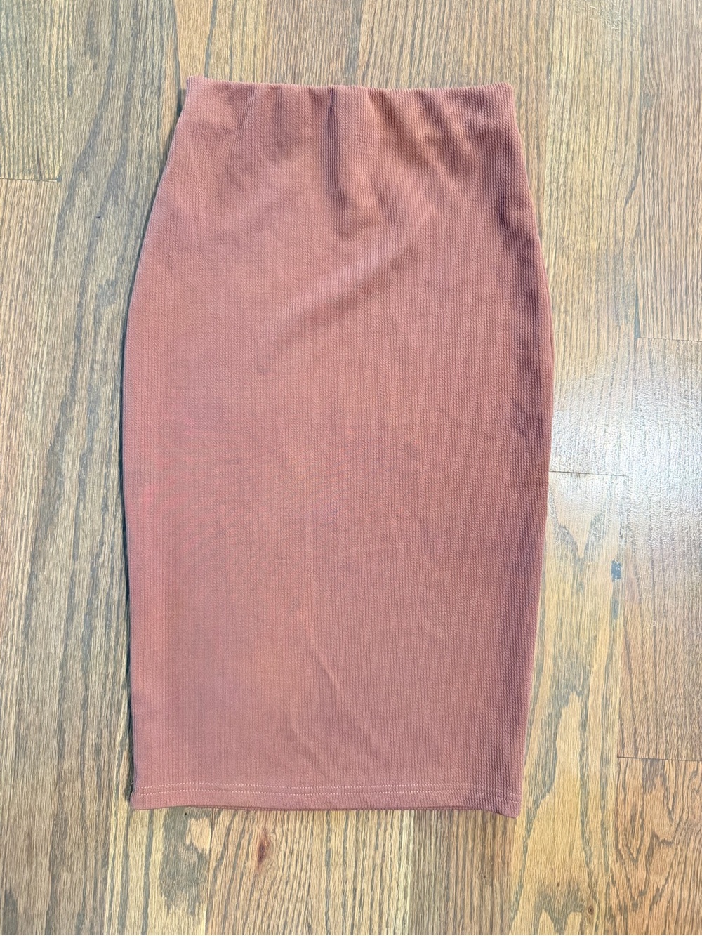 SHEIN Rust Ribbed Pencil Skirt - Picture 1 of 3